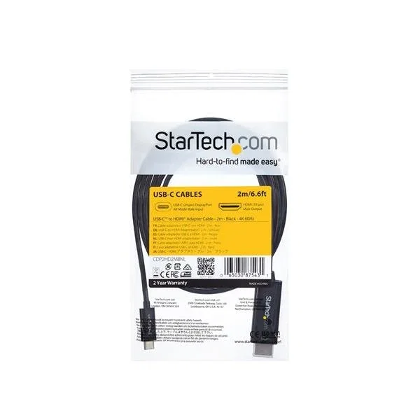 StarTech.com Cable USB-C a HDMI 2m 4K 60Hz Negro StarTech.com Cable USB-C a HDMI 2m 4K 60Hz Negro