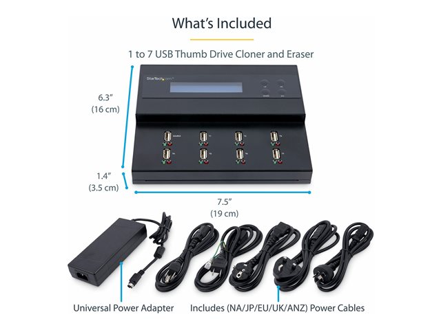 StarTech.com Clonador y Borrador Autónomo 1:7 para Memorias USB USBDUPE17 StarTech.com Clonador y Borrador Autónomo 1:7 para Memorias USB USBDUPE17