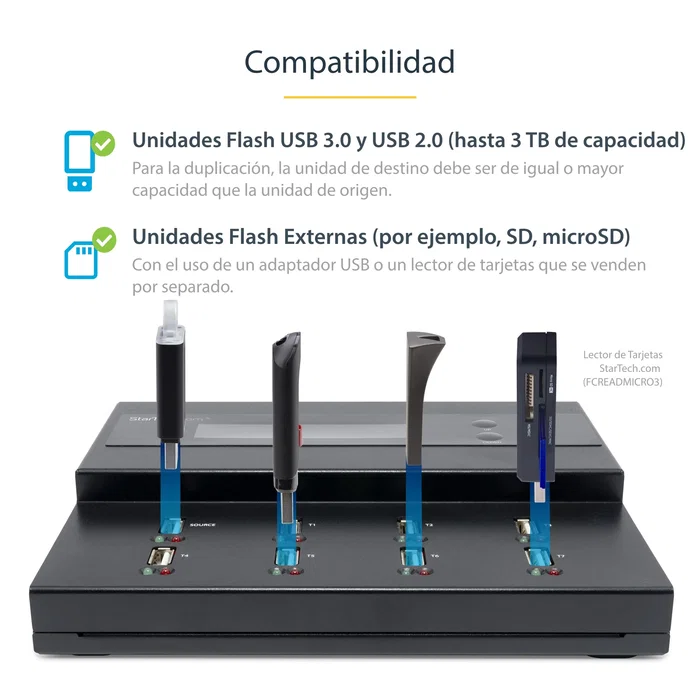 StarTech Duplicador y Borrador Autónomo 1:7 para Memorias USB USBDUPE17 StarTech Duplicador y Borrador Autónomo 1:7 para Memorias USB USBDUPE17