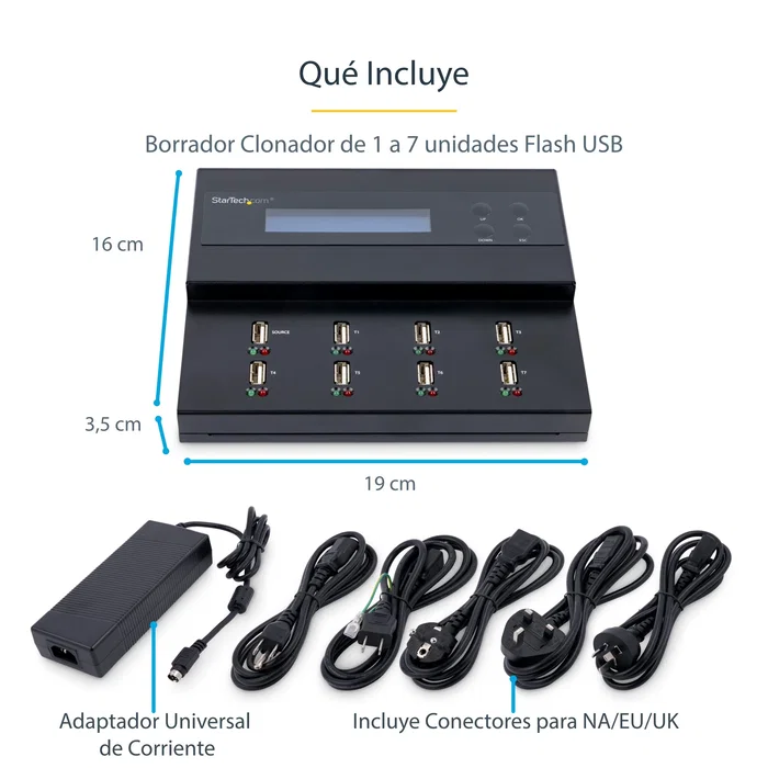 StarTech Duplicador y Borrador Autónomo 1:7 para Memorias USB USBDUPE17 StarTech Duplicador y Borrador Autónomo 1:7 para Memorias USB USBDUPE17