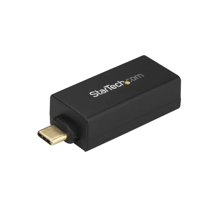 Startech US1GC30DB Adaptador USB-C a Ethernet Gigabit 5 Gbps - Conector USB-C / Thunderbolt 3 a RJ45 10/100/1000 Mbps - Plug & Play para Windows, macOS, Linux - Negro