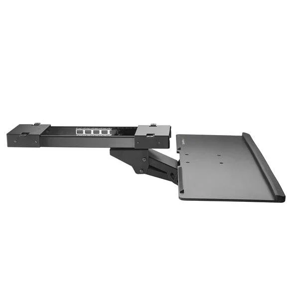 StarTech.com KBTRAYADJ Bandeja Ajustable para Teclado Bajo Escritorio - 67 cm Ancho, Soporte Ergonómico Deslizante, Ajuste en Altura, Inclinación y Giro