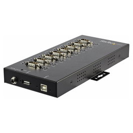 StarTech.com Adaptador USB a Serie Industrial 8 Puertos RS232/422/485 15kV ESD IP30 DIN Rail Negro Acero