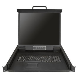 StarTech RKCONS1901 Consola KVM de montaje en rack de 19 pulgadas con monitor LCD y teclado QWERTY