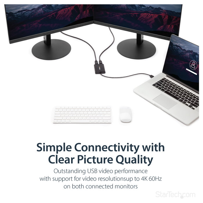 StarTech.com Adaptador Gráfico Externo USB 3.0 a DisplayPort Doble | Conversor USB 3.0 a DP con Video Doble 4K 60Hz