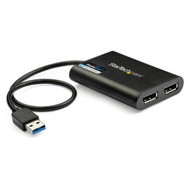 StarTech.com Adaptador Gráfico Externo USB 3.0 a DisplayPort Doble | Conversor USB 3.0 a DP con Video Doble 4K 60Hz
