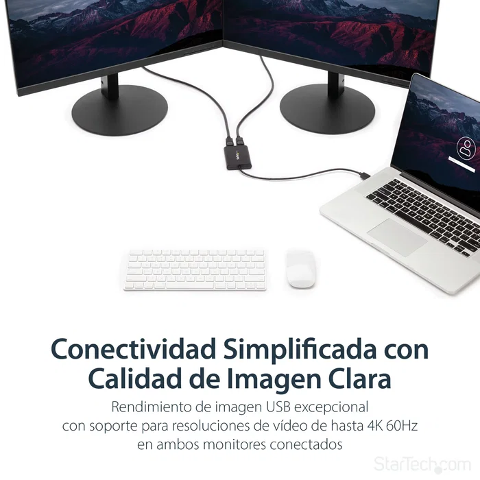 StarTech Adaptador Gráfico USB 3.0 a Doble DisplayPort 4K 60Hz Negro StarTech Adaptador Gráfico USB 3.0 a Doble DisplayPort 4K 60Hz Negro