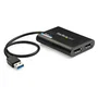 StarTech Adaptador Gráfico USB 3.0 a Doble DisplayPort 4K 60Hz Negro