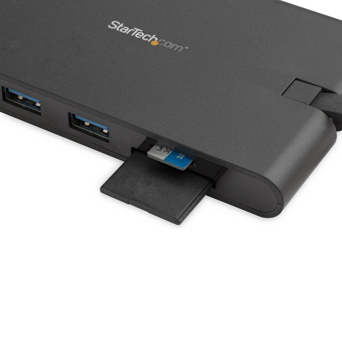 Startechcom Docking Station 9 En 1 USB-C Hub con HDMI, VGA, Ethernet, USB 3.0 y Lector de Tarjetas SD/microSD, Hasta 100W Power Delivery, Negro