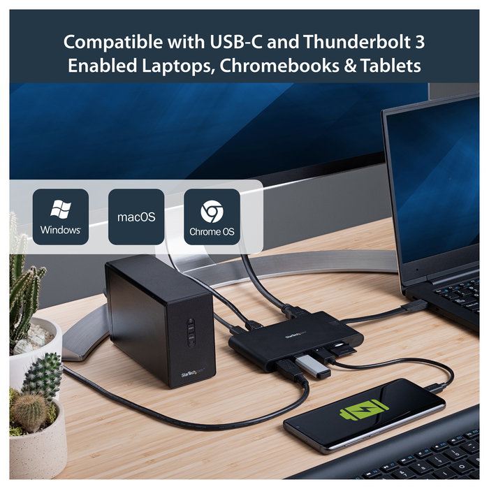 StarTech.com Docking Station USB-C HDMI y VGA DKT30CHVSCPD