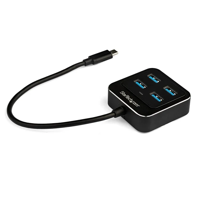 StarTech.com Hub USB C 4 Puertos USB 3.2 Gen 2 10Gbps Alimentado por Bus Negro Aluminio HB30C4A1C StarTech.com Hub USB C 4 Puertos USB 3.2 Gen 2 10Gbps Alimentado por Bus Negro Aluminio HB30C4A1C