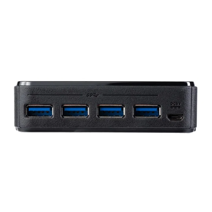 StarTech.com HBS304A24A Conmutador USB 3.2 Gen 1 de 4x4 Puertos para Compartir Periféricos (Switch USB, Automatizado, 5 Gbps) - Negro
