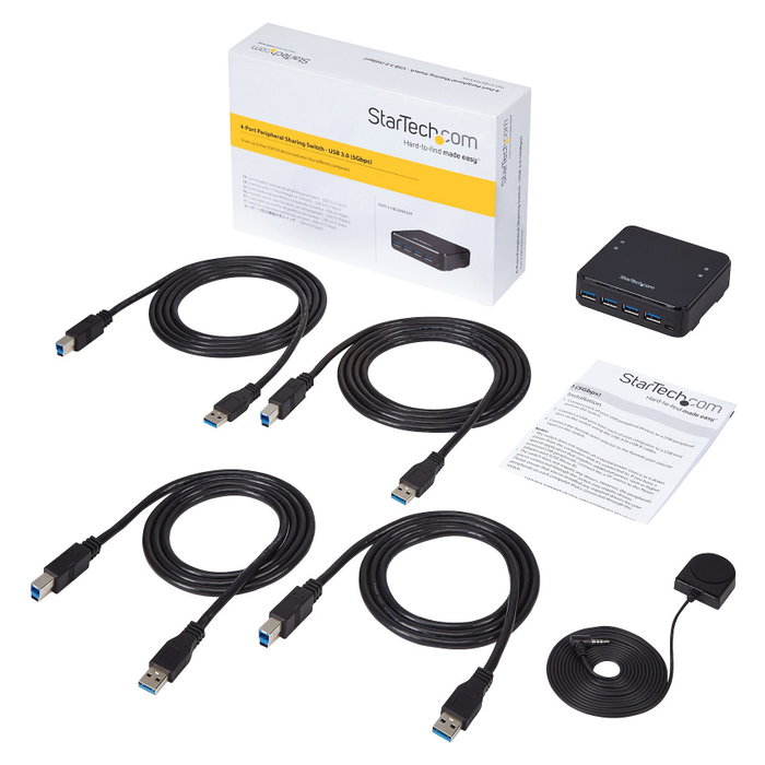StarTech.com Conmutador USB 3.2 Gen 1 4x4 HBS304A24A Negro