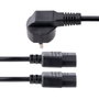 Startech Cable de alimentación para ordenador Schuko CEE7 a 2x C13 en Y, 2m