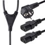 Startech Cable de alimentación para ordenador Schuko CEE7 a 2x C13 en Y, 2m