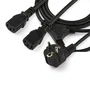 StarTech Cable de Alimentación Y PXT101YEU2M Negro 2m - Enchufe Schuko UE CEE7/7 a 2 Conectores IEC C13 250V 10A para Ordenador, Monitor