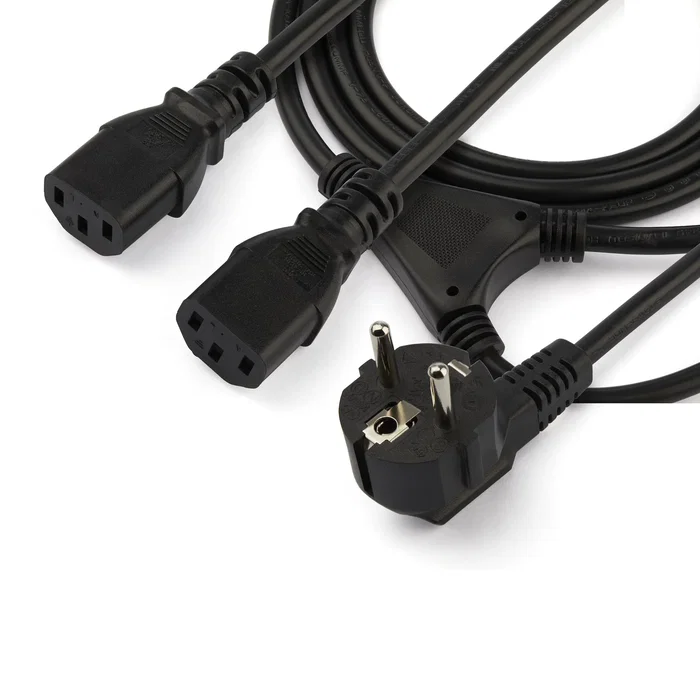 StarTech Cable de Alimentación en Y Schuko a 2x C13, 2m