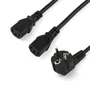 StarTech Cable de Alimentación Y PXT101YEU2M Negro 2m - Enchufe Schuko UE CEE7/7 a 2 Conectores IEC C13 250V 10A para Ordenador, Monitor