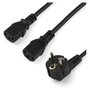StarTech.com Cable de Alimentación en Y de 2m, Schuko a 2x C13, Negro