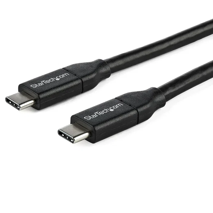 StarTech Cable USB-C a USB-C 1m Negro - USB 2.0 para Carga Rápida 100W/5A - Certificado USB-IF - Compatible Thunderbolt 3