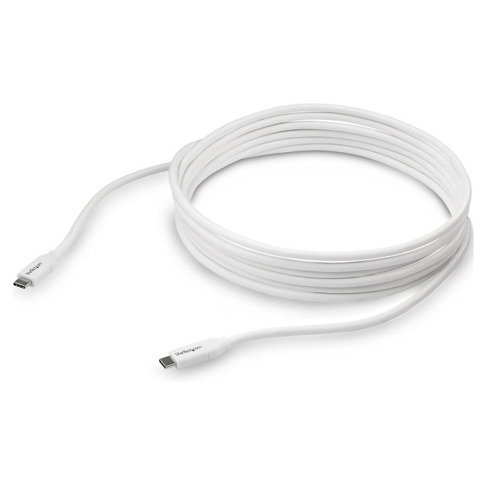 StarTech Cable USB-C a USB-C 4m 5A 100W Blanco StarTech Cable USB-C a USB-C 4m 5A 100W Blanco