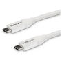 StarTech Cable USB-C a USB-C de 4m con Power Delivery 5A Blanco