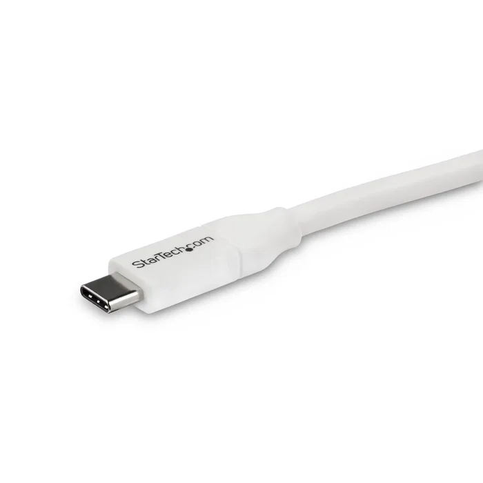 StarTech Cable USB-C a USB-C 4m Blanco, USB 2.0 con Power Delivery PD 5A / 100W Certificado USB-IF, Para Cargar MacBook, Chromebook y Dispositivos Móviles