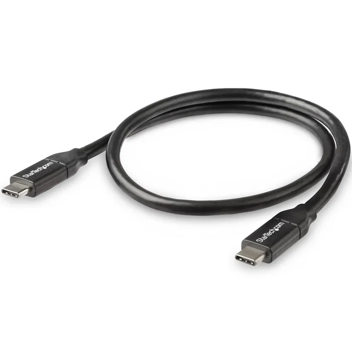 StarTech Cable USB-C a USB-C de 50 cm, 5A, Negro StarTech Cable USB-C a USB-C de 50 cm, 5A, Negro