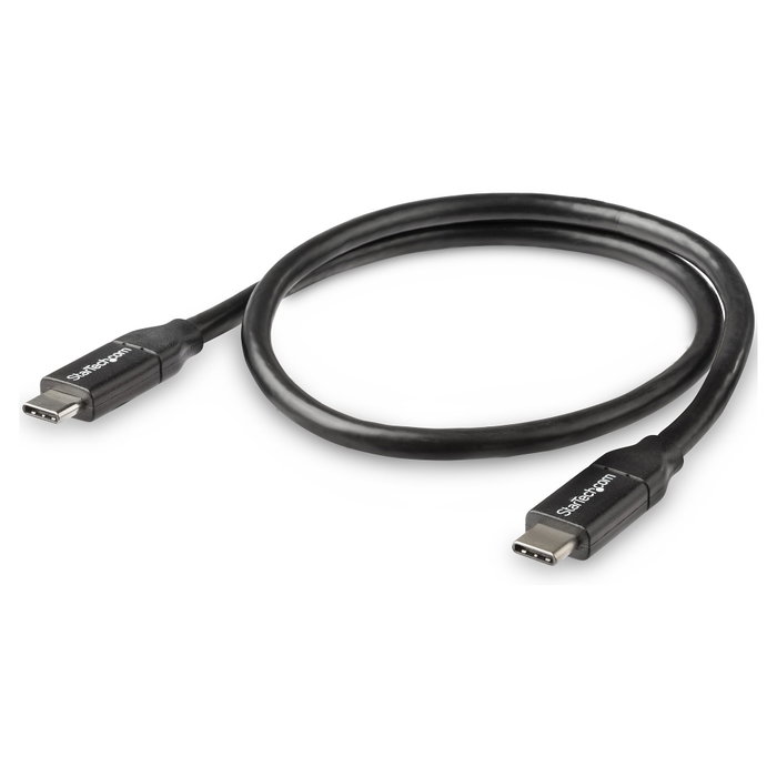 StarTech.com Cable USB-C a USB-C de 50 cm, 5A, Negro StarTech.com Cable USB-C a USB-C de 50 cm, 5A, Negro