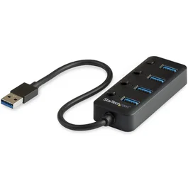 Startechcom HB30C4AIB Hub USB 3.0 de 4 Puertos con Interruptores Individuales