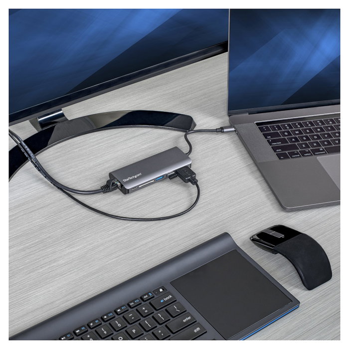 StarTech.com Adaptador USB-C a HDMI 4K con PD 60W, Ethernet GbE, 2 USB 3.0, Lector SD/SDHC/MicroSD - Hub de Puerto Tipo C - Mini Dock para Viajes StarTech.com Adaptador USB-C a HDMI 4K con PD 60W, Ethernet GbE, 2 USB 3.0, Lector SD/SDHC/MicroSD - Hub de Puerto Tipo C - Mini Dock para Viajes