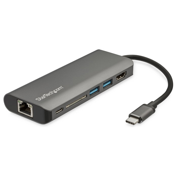 StarTech.com Adaptador USB-C a HDMI 4K con PD 60W, Ethernet GbE, 2 USB 3.0, Lector SD/SDHC/MicroSD - Hub de Puerto Tipo C - Mini Dock para Viajes StarTech.com Adaptador USB-C a HDMI 4K con PD 60W, Ethernet GbE, 2 USB 3.0, Lector SD/SDHC/MicroSD - Hub de Puerto Tipo C - Mini Dock para Viajes
