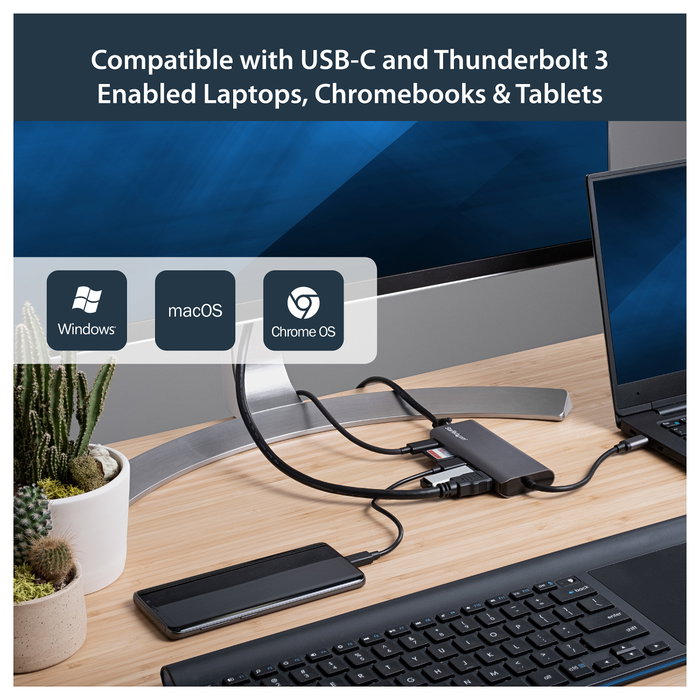StarTech.com Adaptador USB-C a HDMI 4K con PD 60W, Ethernet GbE, 2 USB 3.0, Lector SD/SDHC/MicroSD - Hub de Puerto Tipo C - Mini Dock para Viajes StarTech.com Adaptador USB-C a HDMI 4K con PD 60W, Ethernet GbE, 2 USB 3.0, Lector SD/SDHC/MicroSD - Hub de Puerto Tipo C - Mini Dock para Viajes