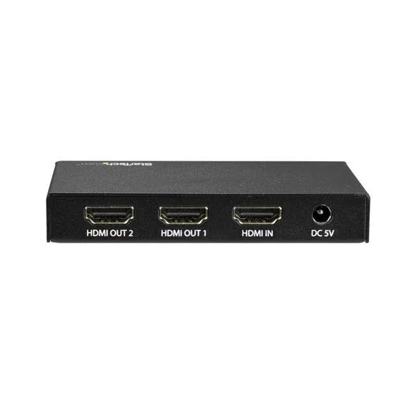 StarTech ST122HD202 Divisor HDMI 1x2 Splitter Video 2 Puertos - 4K Ultra HD 60Hz HDR 18 Gbps HDMI 2.0 HDCP 2.2 para Señalización Digital, TV y Monitores