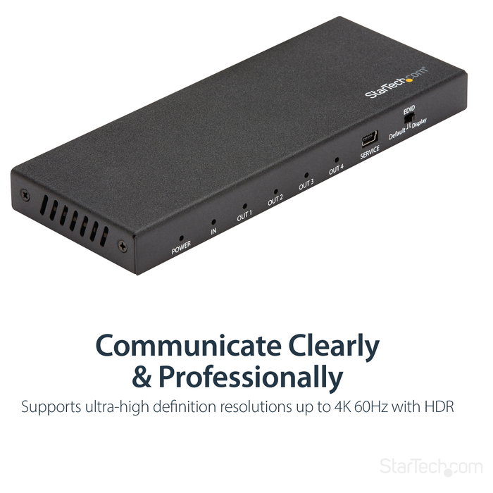 StarTech.com Splitter HDMI de 4 Puertos 4K 60Hz ST124HD202 StarTech.com Splitter HDMI de 4 Puertos 4K 60Hz ST124HD202