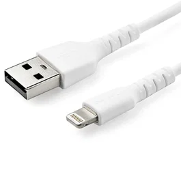 StarTech.com Cable USB a Lightning MFI certificado Apple 1m - RUSBLTMM1M - Resistente con Fibra de Aramida, Protección EMI, Cubierta TPE - Compatible con iPhone/iPad - Blanco