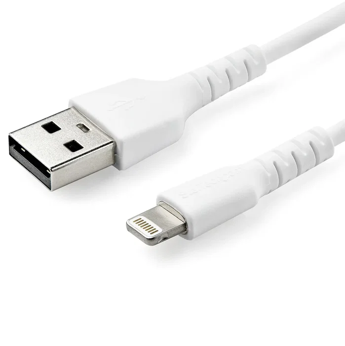 StarTech.com Cable USB a Lightning MFI certificado Apple 1m - RUSBLTMM1M - Resistente con Fibra de Aramida, Protección EMI, Cubierta TPE - Compatible con iPhone/iPad - Blanco