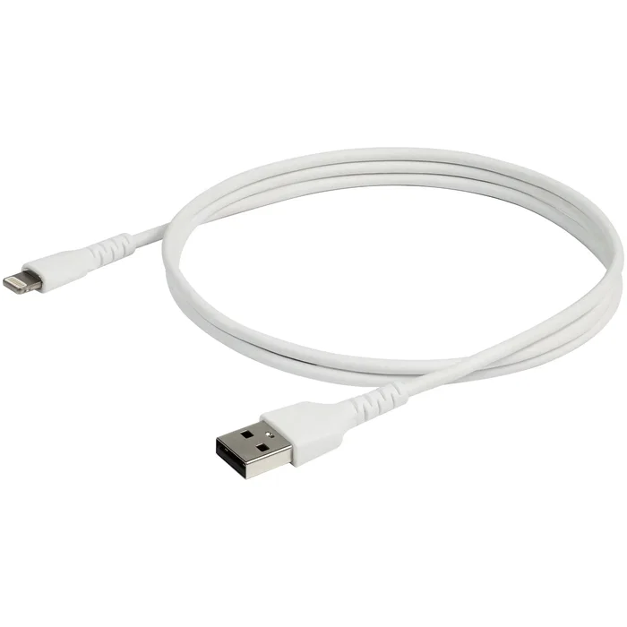 StarTech.com Cable USB a Lightning MFI certificado Apple 1m - RUSBLTMM1M - Resistente con Fibra de Aramida, Protección EMI, Cubierta TPE - Compatible con iPhone/iPad - Blanco