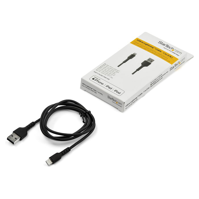 StarTech.com Cable USB-A a Lightning de 1 m, Certificado MFi, Negro