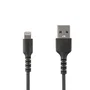 StarTech.com Cable USB A a Lightning 1m Negro, Certificado MFi Apple, Reforzado con Fibra de Aramida, Resistente, TPE, RUSBLTMM1MB