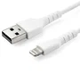 StarTech.com RUSBLTMM2M Cable USB a Lightning Certificado MFi - 2m, Reforzado con Fibra de Aramida, TPE, Blanco