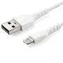 StarTech.com RUSBLTMM2M Cable USB a Lightning Certificado MFi - 2m, Reforzado con Fibra de Aramida, TPE, Blanco