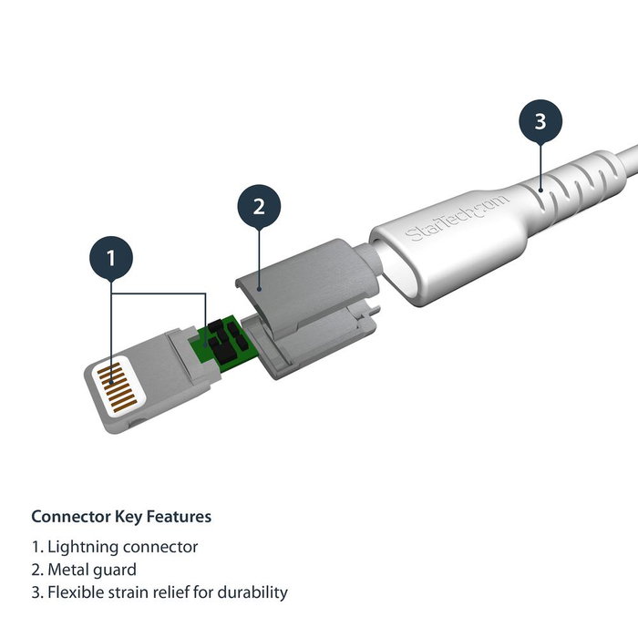 Startech Cable USB a Lightning de 2 metros certificado MFI - Blanco Startech Cable USB a Lightning de 2 metros certificado MFI - Blanco