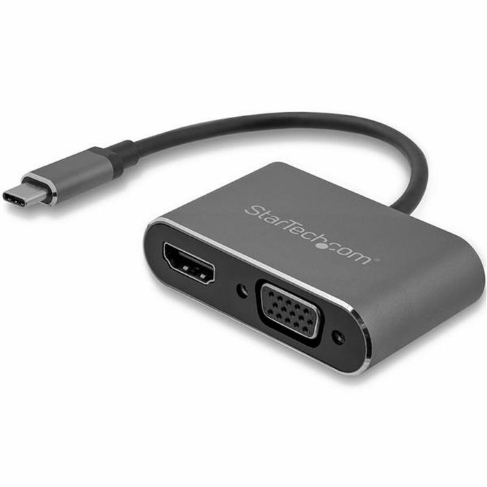Adaptador USB C a VGA/HDMI Startech CDP2HDVGA Negro Adaptador USB C a VGA/HDMI Startech CDP2HDVGA Negro