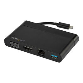 Startech Adaptador Multipuertos USB-C a HDMI 4K, VGA, USB 3.0 y Ethernet Gigabit - Para Portátil, Ultrabook, Tablet (4096x2160@24Hz)