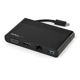 StarTech.com Adaptador Multipuertos USB-C 4K con HDMI, VGA, Ethernet Gigabit y USB 3.0 - Mini Docking Station USB Tipo C de Viaje a HDMI