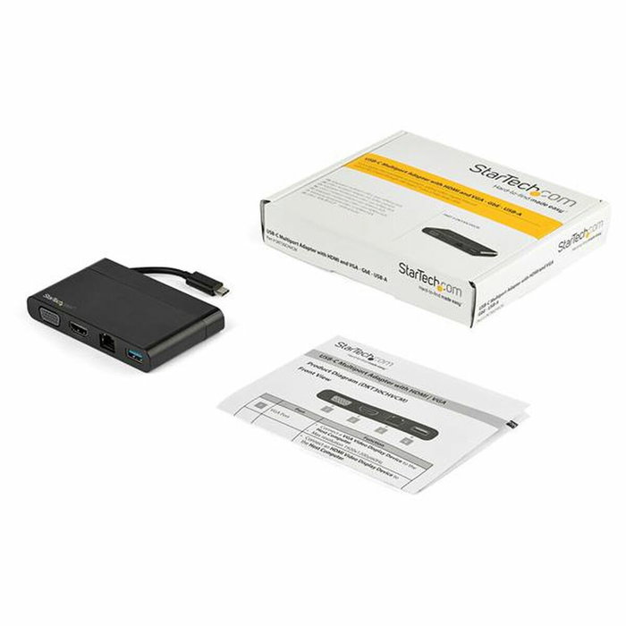 Startech Adaptador Multipuerto USB-C 4K con HDMI, VGA, USB-A y GbE Negro DKT30CHVCM