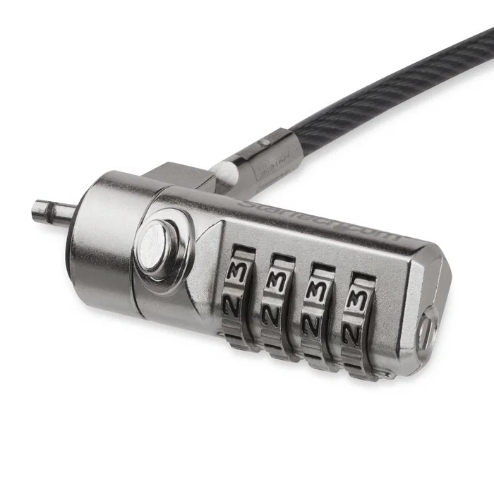 Startech LTLOCK4D Cable de Seguridad con Combinación de 4 Dígitos y Cable de Acero de 2 m, Negro y Plata