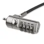 StarTech.com Cable con Candado de Seguridad con Clave para Ordenador Portátil, 2 m, Negro/Plata
