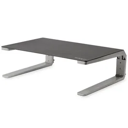 StarTech.com Base para Monitor - Riser de Acero y Aluminio - Soporte de Altura Ajustable, 81,3 cm (32 pulgadas), 10 kg, 125-175 mm, Negro/Plata